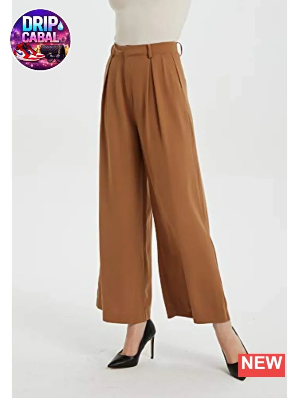 Wide Leg Palazzo Pants Women High Waist Business Trousers with Pockets